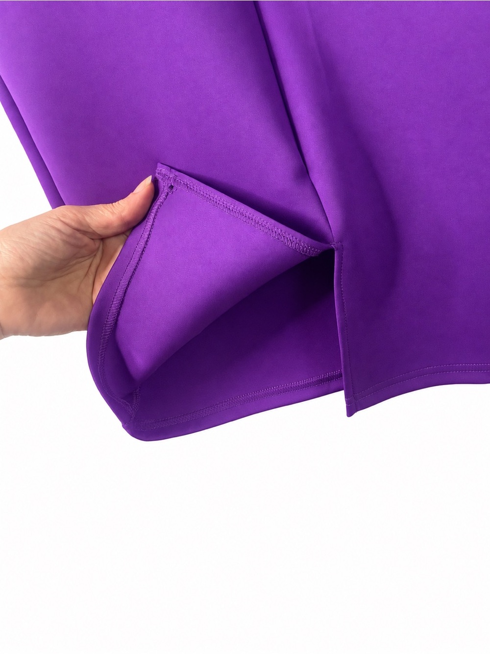 Purple One-Shoulder Ruffle Midi Dress - Picture 8 of 13